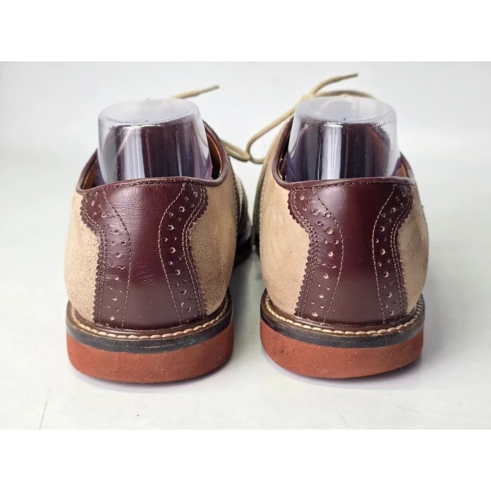 Nordstrom‎ Saddle Men's Dress Shoes Size 9.5 W Beige Tan Suede Leather